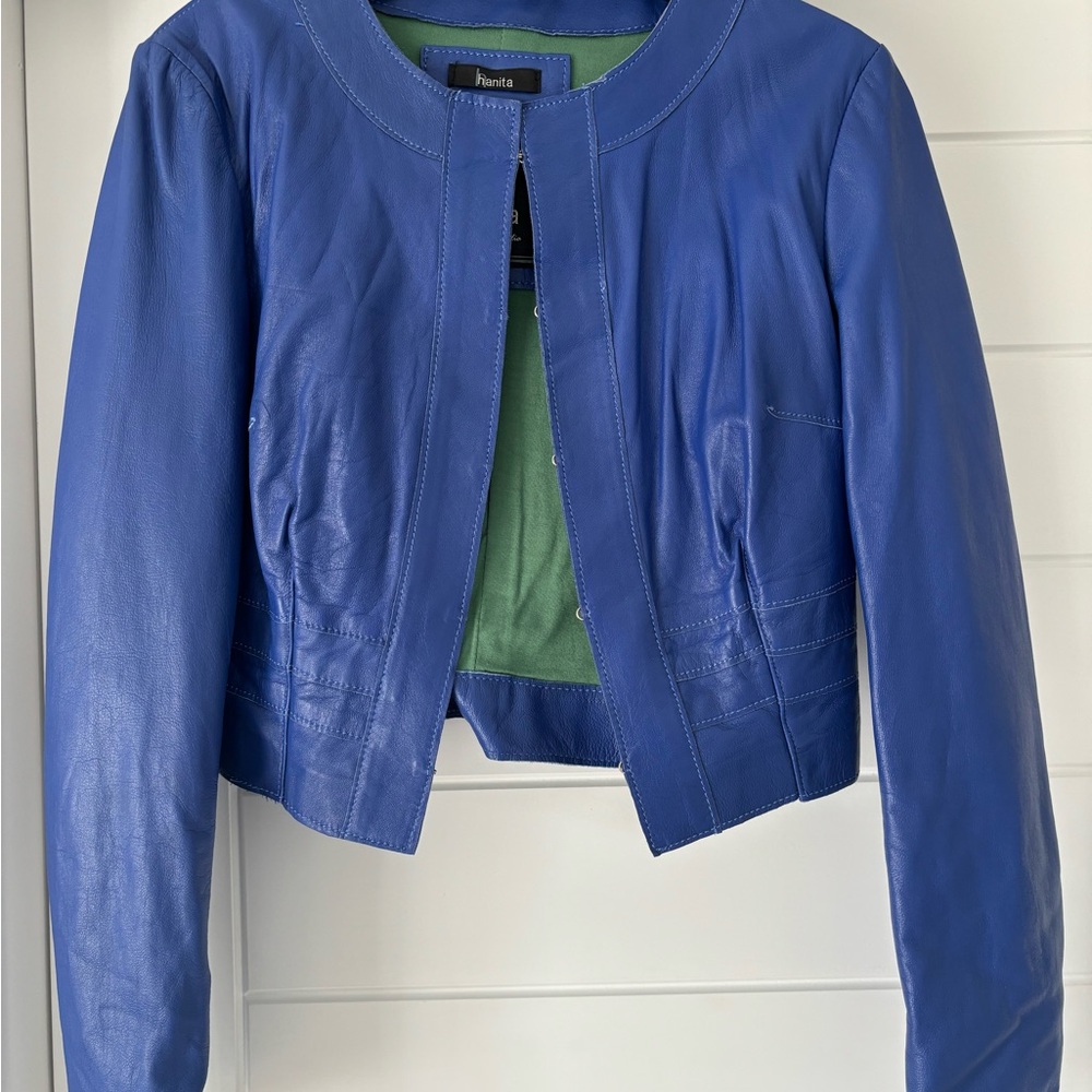 Blue Leather Jacket